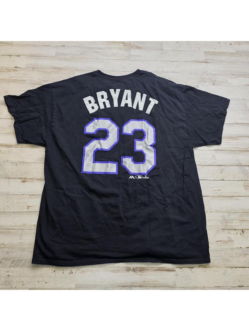 Colorado Rockies Kris Bryant #23 Black Jersey T-Shirt - Majestic Men's XL Cotton
